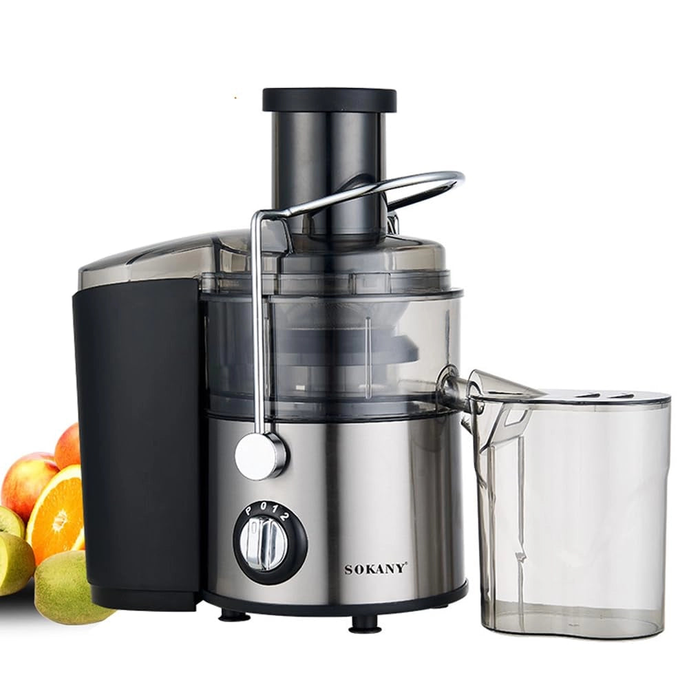 Estrattore di succo da 800 W, bocca di 65 mm, 2 velocità, nero/acciaio inossidabile