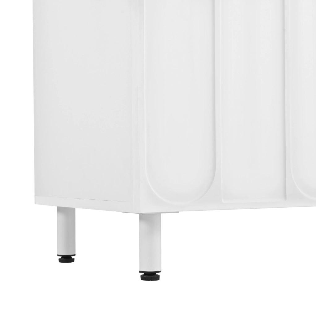 Credenza scarpiera bianca a 3 ante con ripiani regolabili