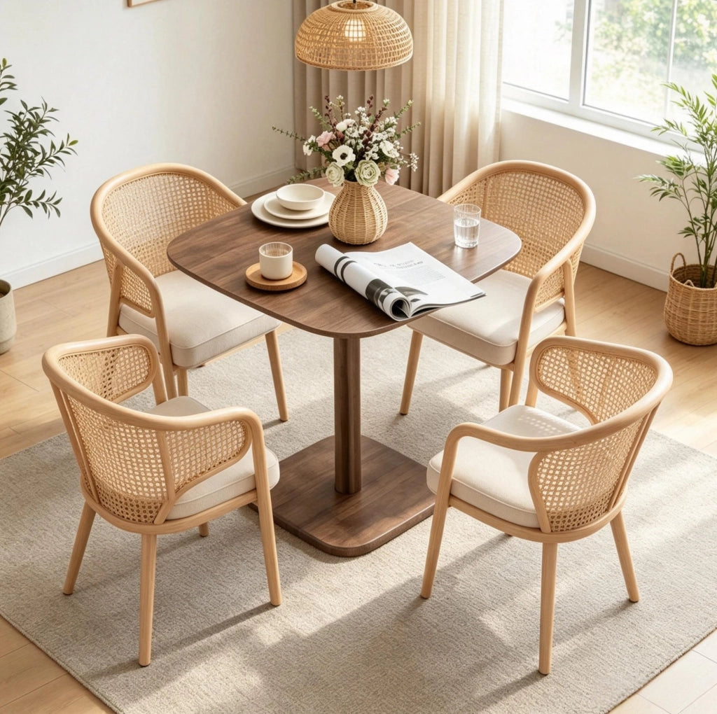 Tavolo da pranzo quadrato in legno di hevea marrone, 70 x 70 x 75 cm