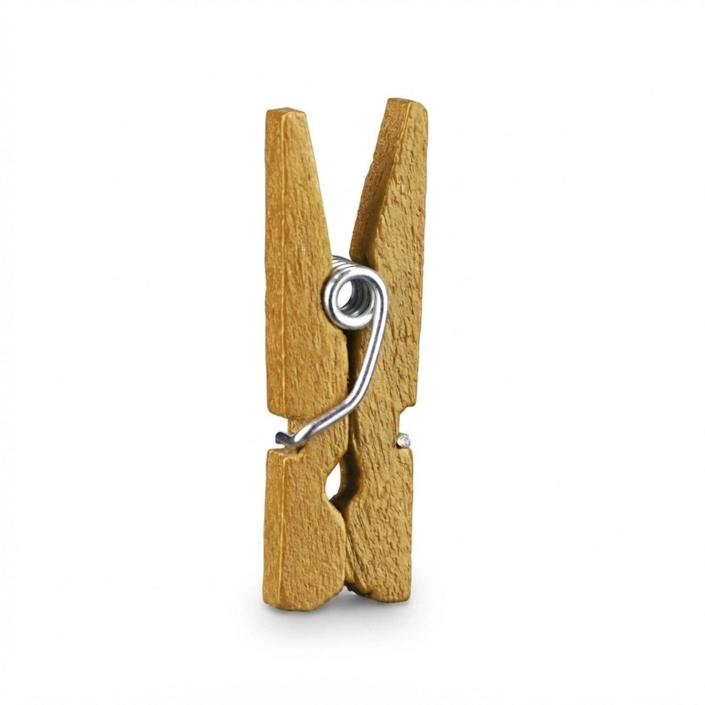 Piccole mollette in legno, 400 pezzi, color oro, 2,5 cm