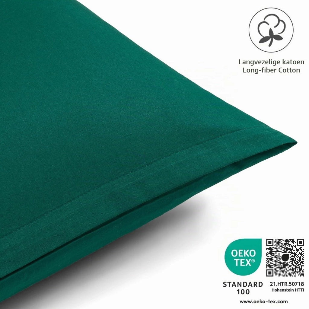 Coperte per cuscini, 60x60 cm, set da 2, 100% cotone, colore verde bosco