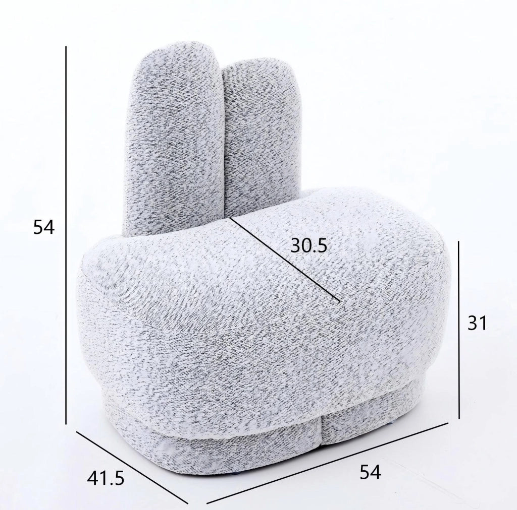 Pouf coniglio 54 x 41;5 x 54 cm grigio chiaro; seduta extra; struttura in legno; 120 kg
