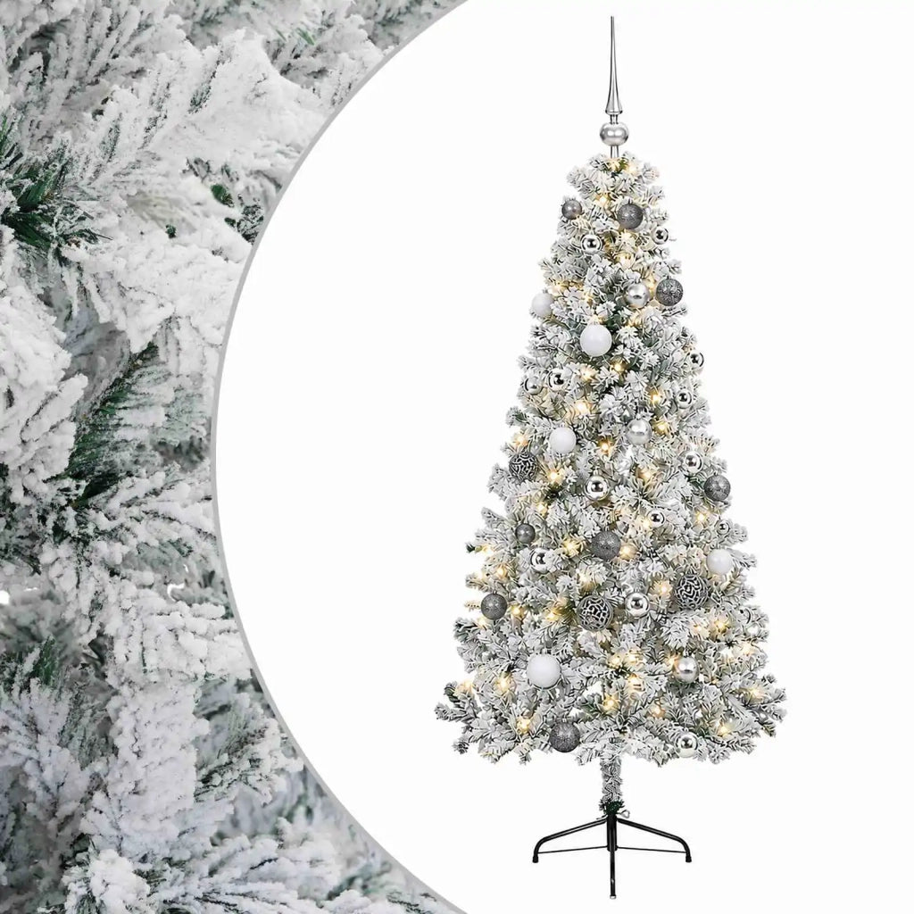 Albero di Natale artificiale con palline 120 cm 150 LED 3460880