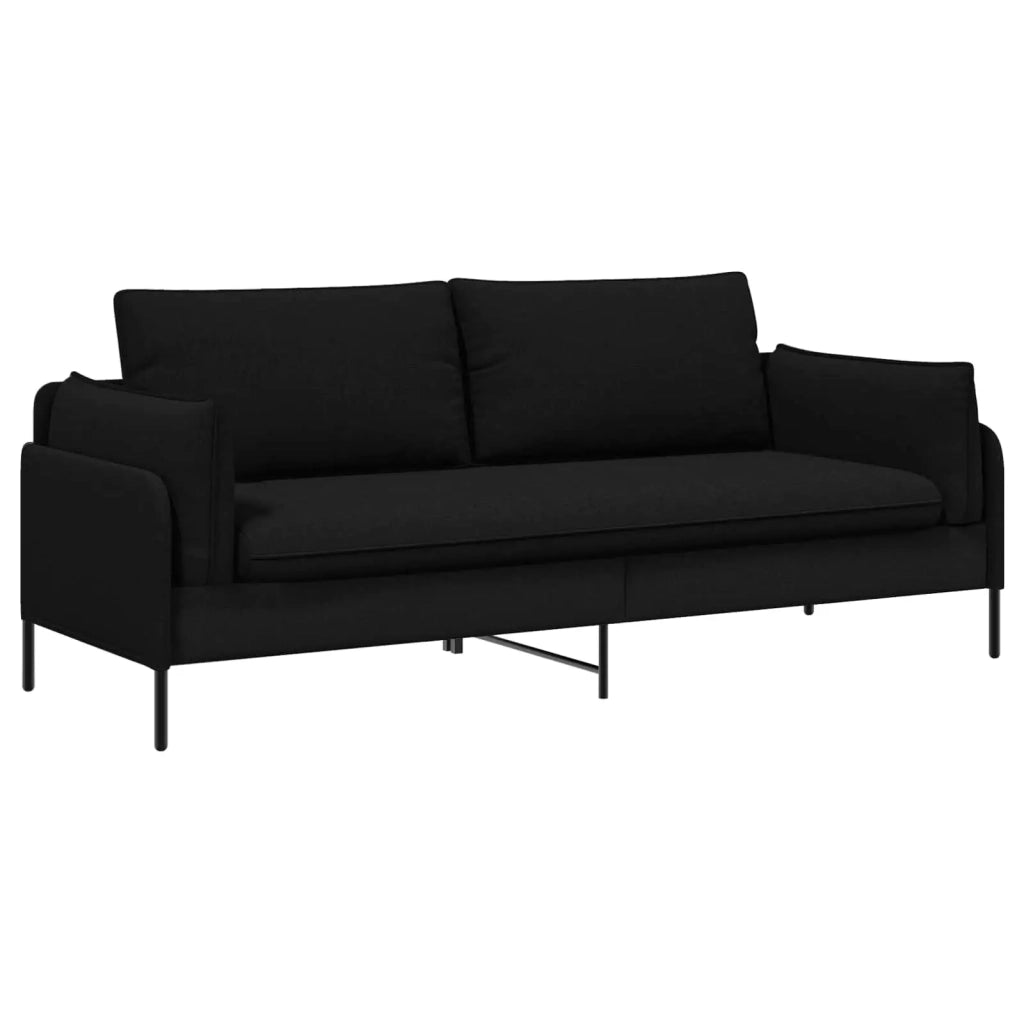 Divano 3-Persone Nero 222 x 81 x 89 cm Tessuto 42048631