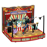 Festival musicale big top con band, luci e movimento lemax