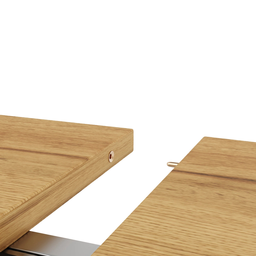 Tavolo da pranzo rotondo allungabile effetto legno 100-140 cm