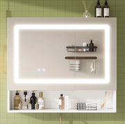 Armadietto a specchio per bagno 80 x 17 x 70 cm con LED e funzione antiappannamento