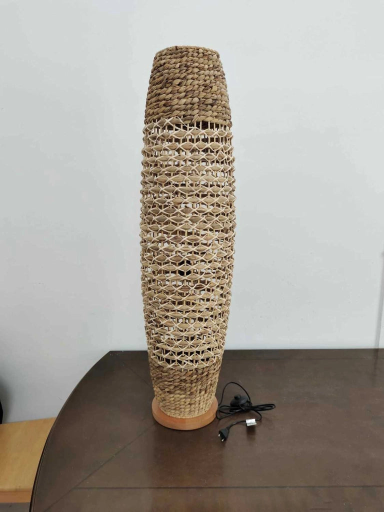 Lampada rattan naturale da terra con attacco cm ø31h119