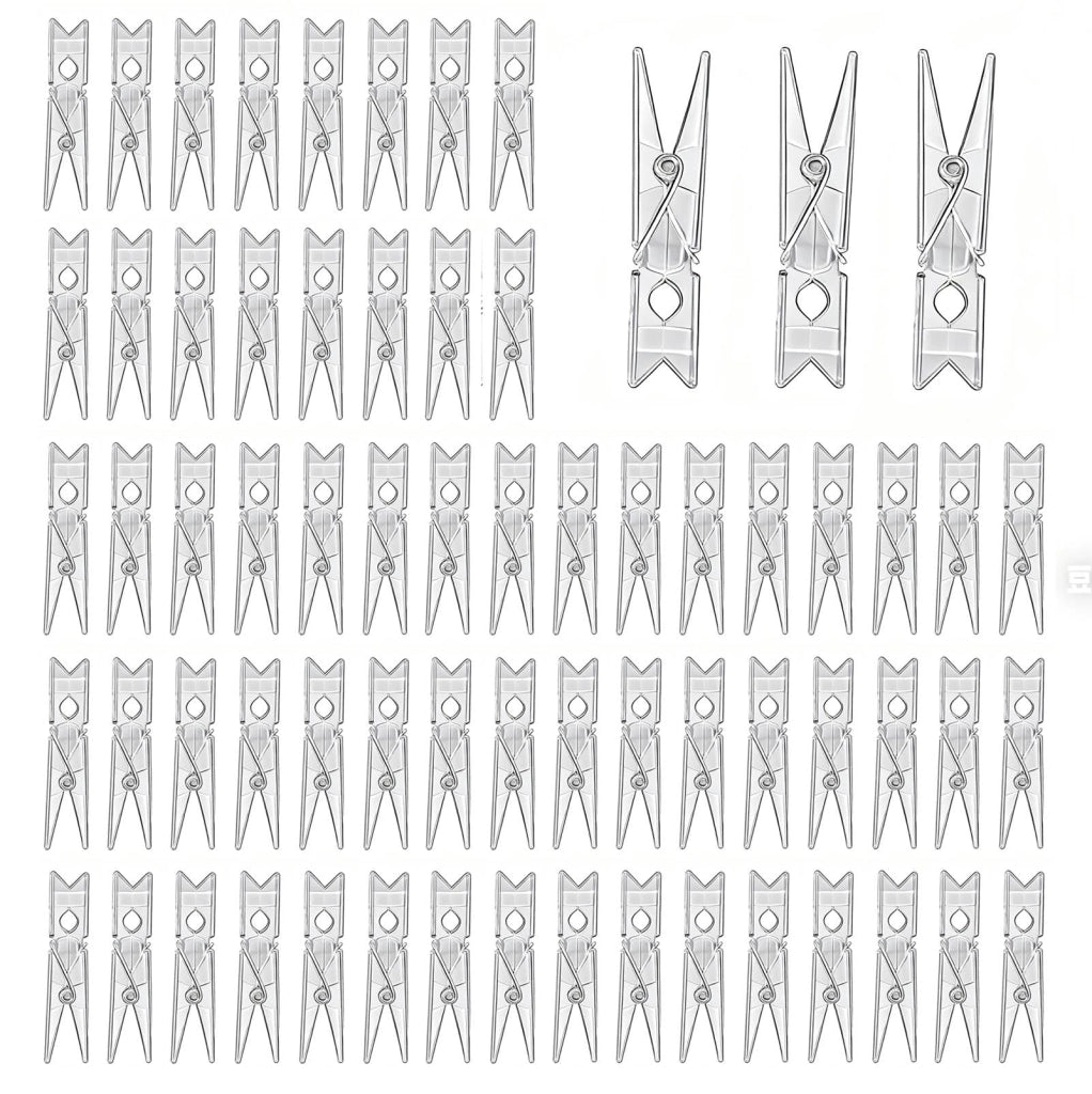 100 mini-graffette trasparenti, 2,5 cm, in plastica, ideali per lavori manuali