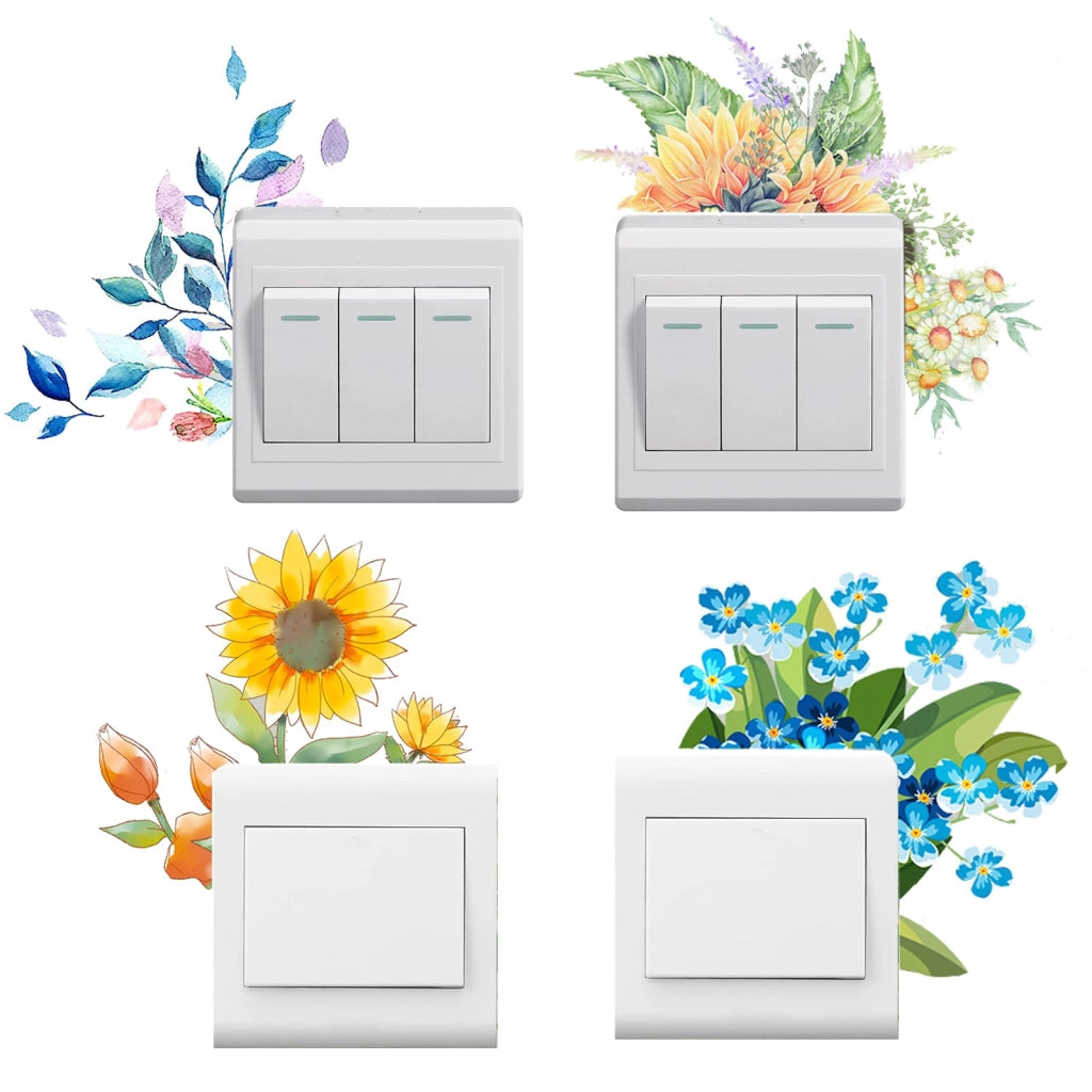 Set di 4 adesivi colorati per interruttori della luce, impermeabili