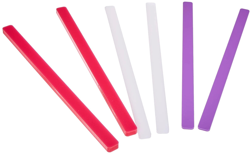 Set di livelle a bolla, 6 pezzi, in plastica, rosso/bianco/blu, 35x6x5 cm