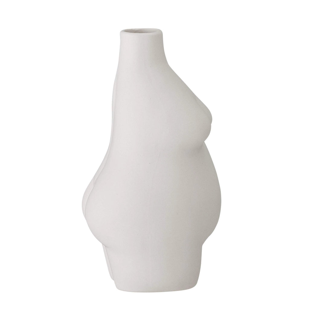 Vaso in Vetroceramica Elora, bianco, forma rotonda, altezza 35,5 cm