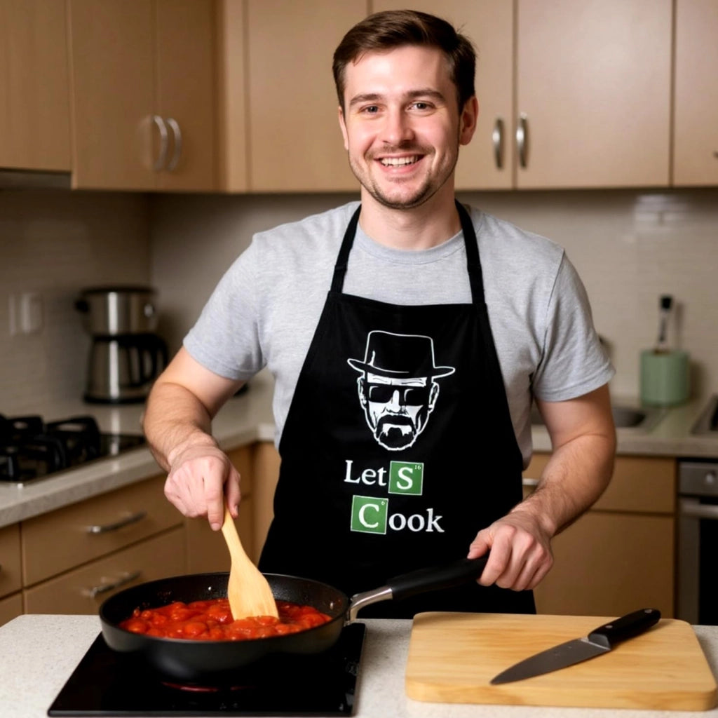 Grembiule da cucina con design iconico, nero, 73 x 57,5 cm
