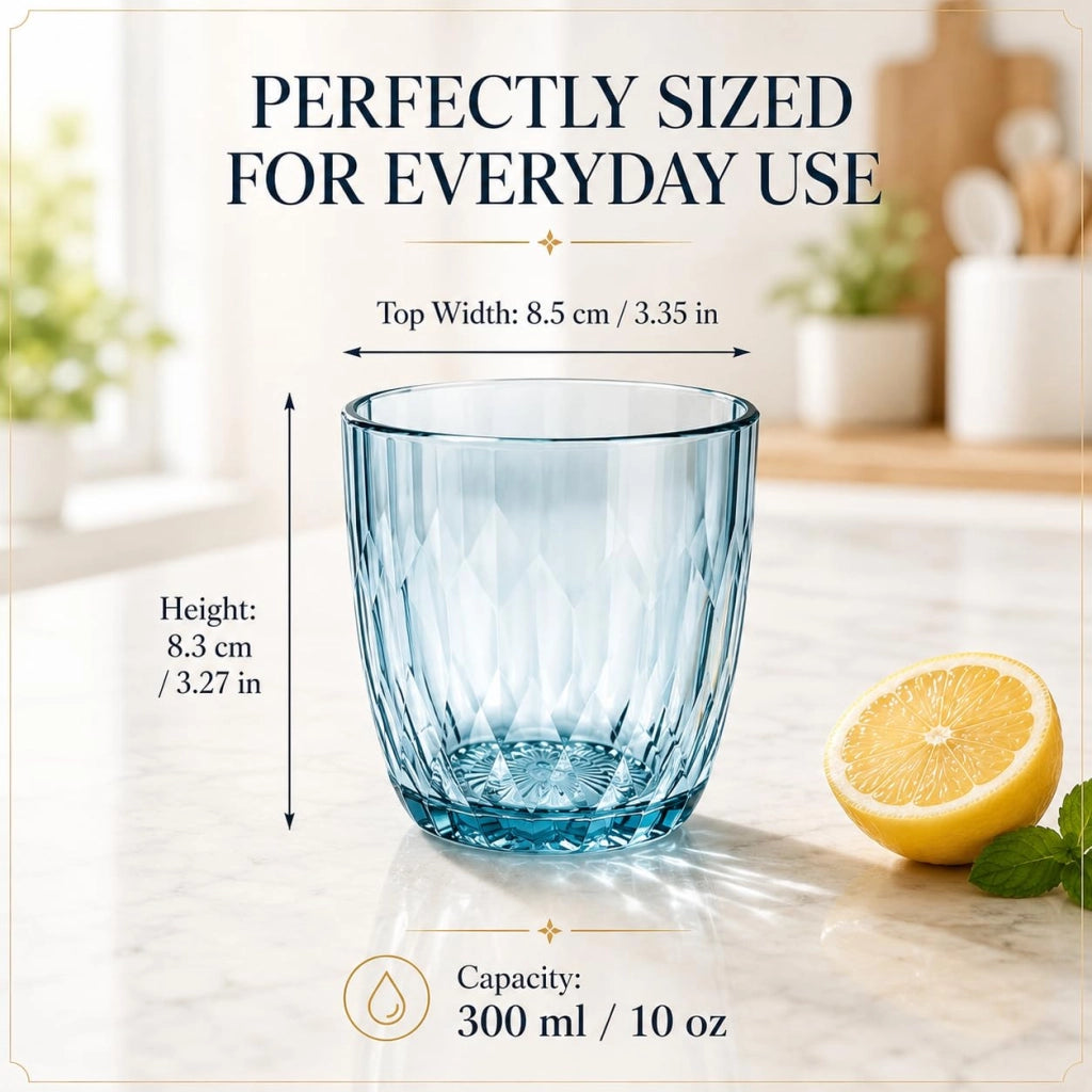 Set di 6 bicchieri in plastica da 300 ml, colorati, impilabili