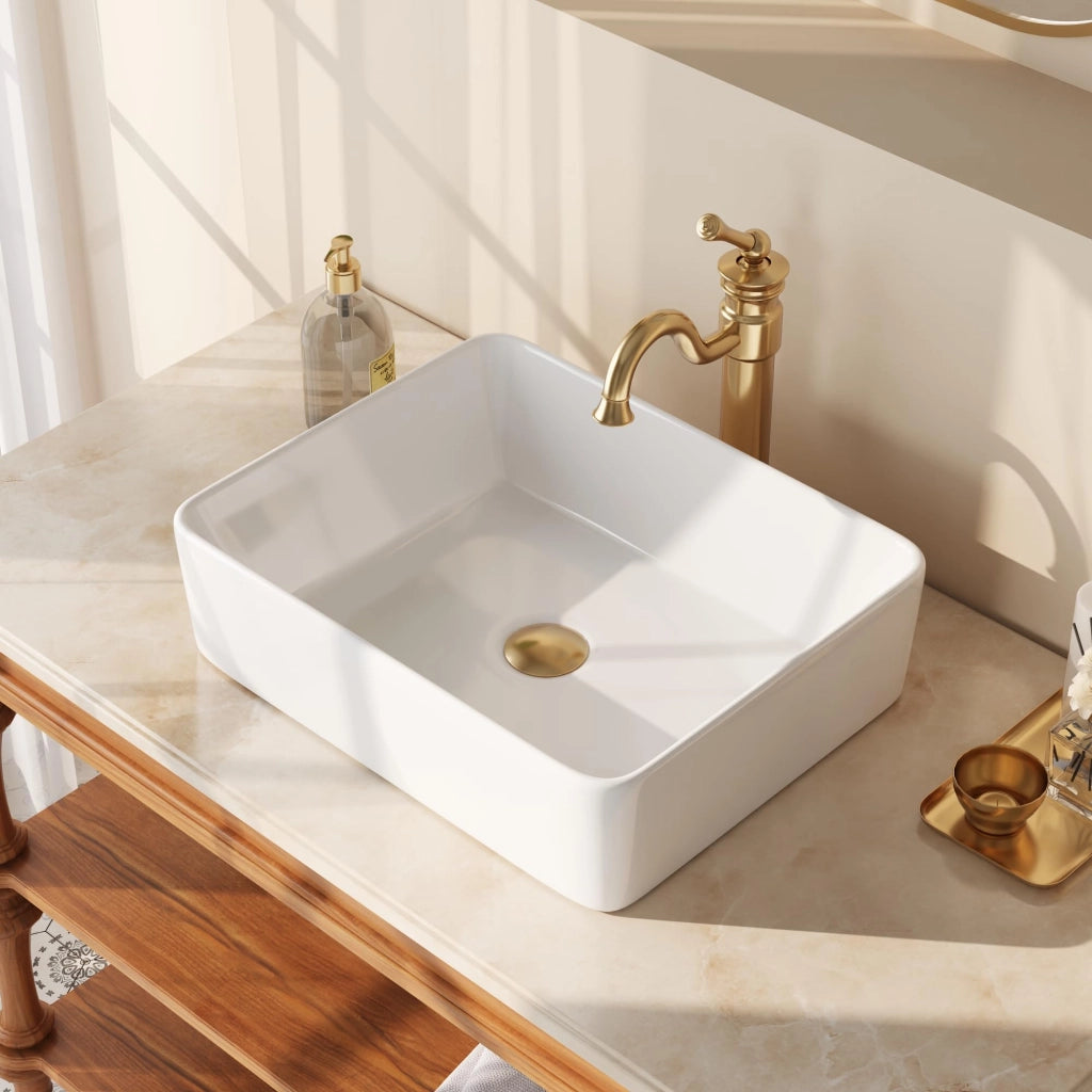 Lavabo da appoggio, forma quadrata, 480x375 mm, Vetroceramica, bianco