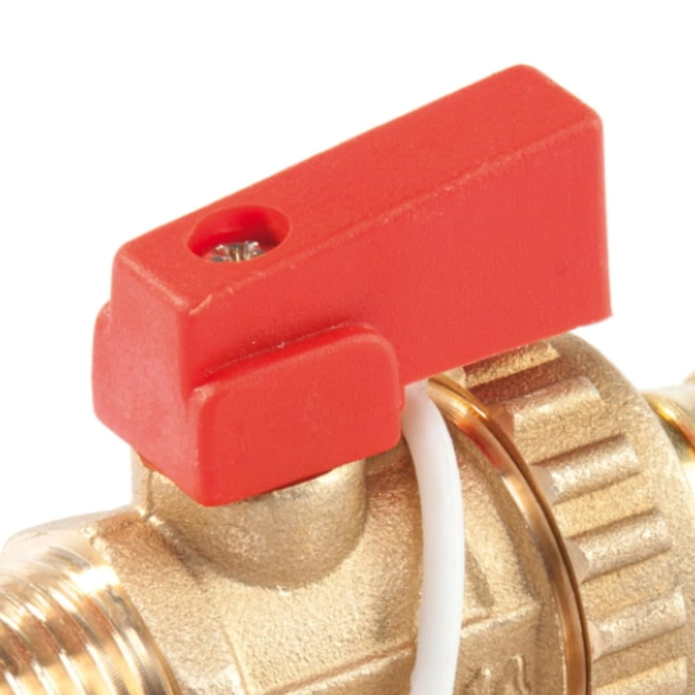 Valvola a sfera da 1/2 pollice (DN15) per caldaie, in ottone, con leva in nylon