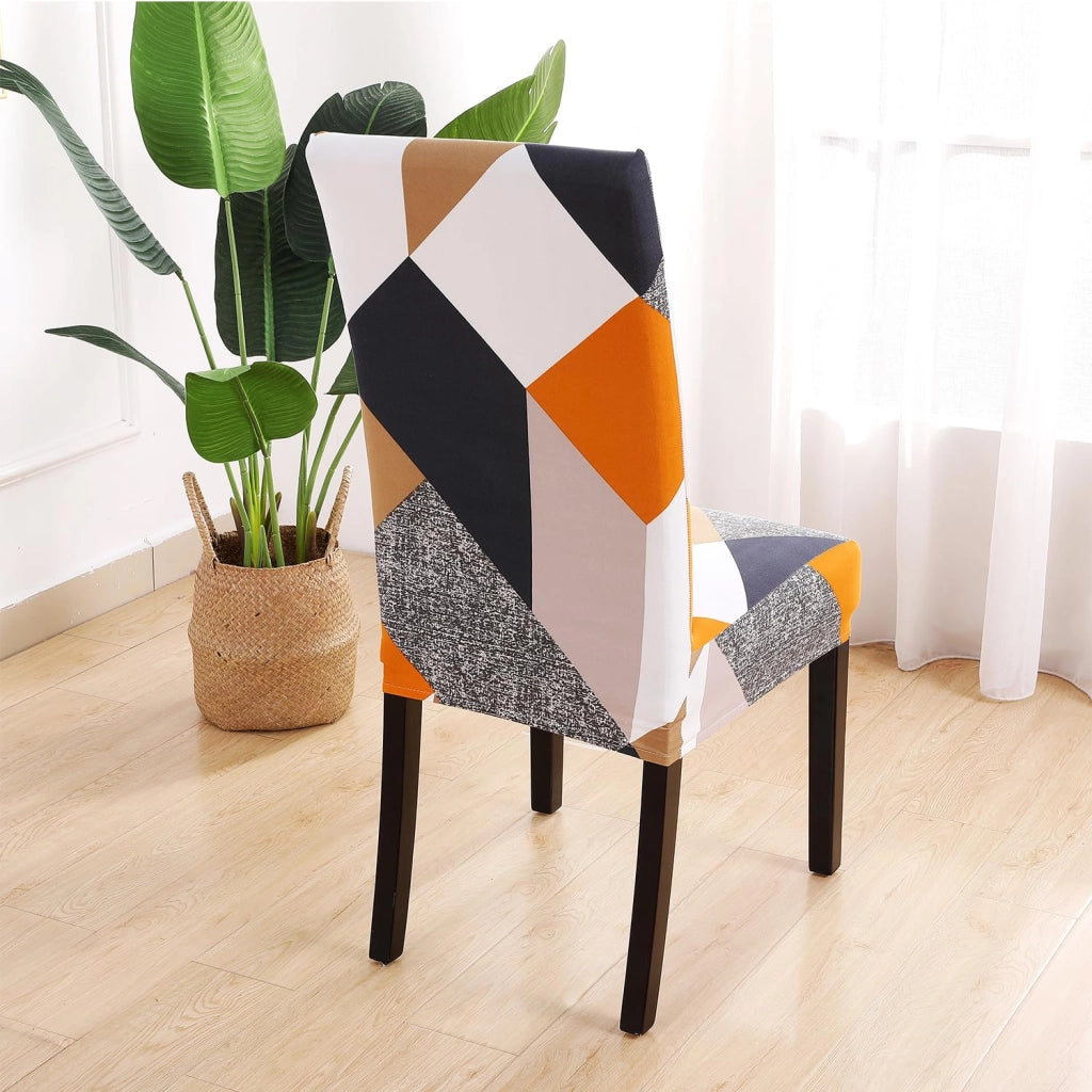 Coprisedili, set da 6, elasticizzati, lavabili, design moderno, multicolore