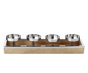 Candeliere per l'Avvento, piccolo, L 45 cm, in legno di mango, verniciato