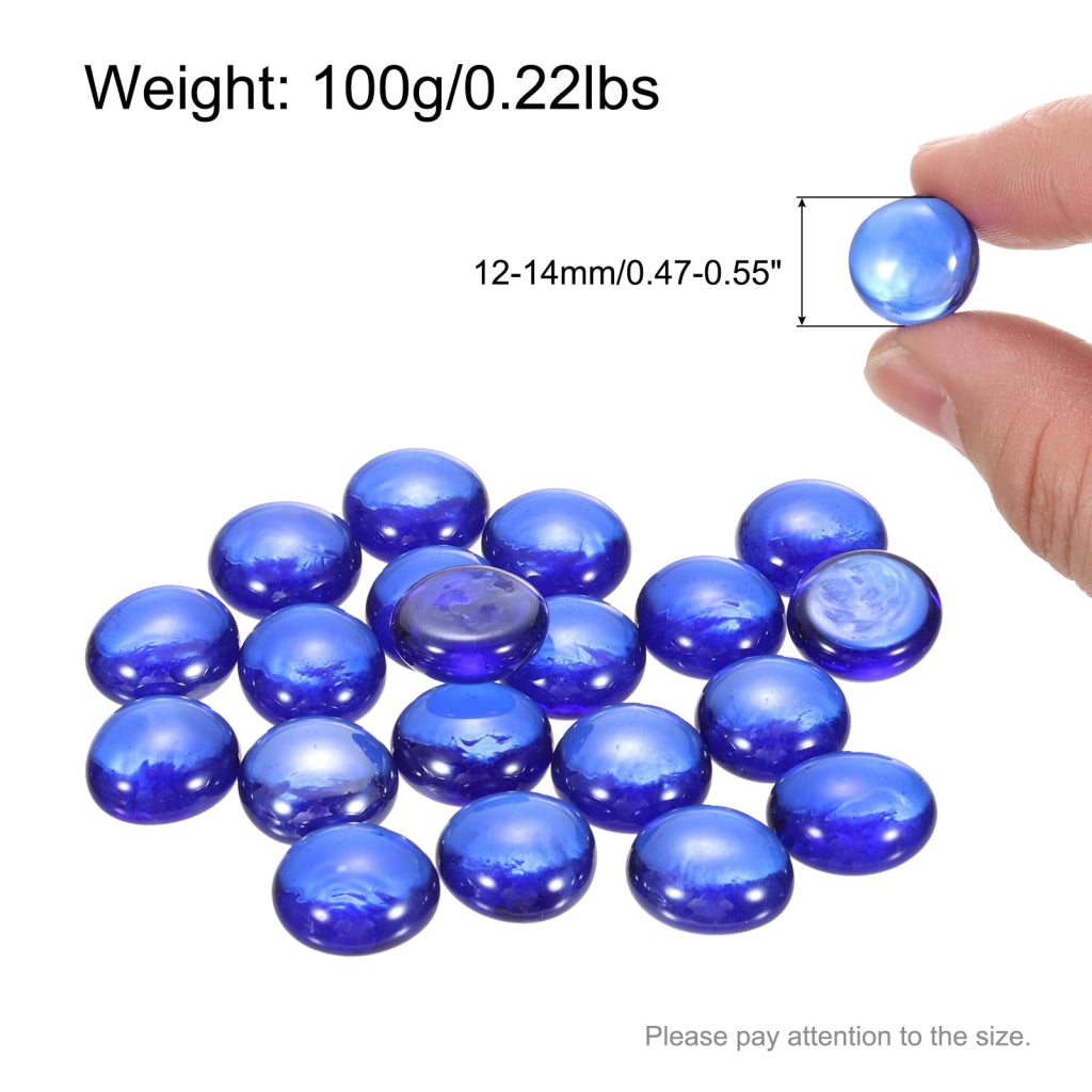 Perline di vetro, 20 pezzi, piatte, blu intenso, 12-14 mm, 100 g