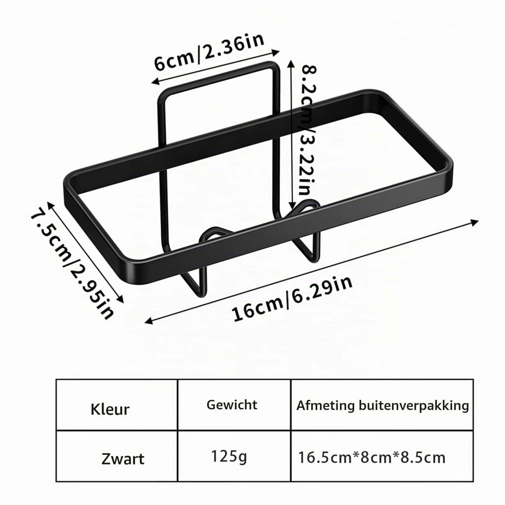 Portasapone autoadesivo, dimensioni 16x7,5 cm, impermeabile, cromato