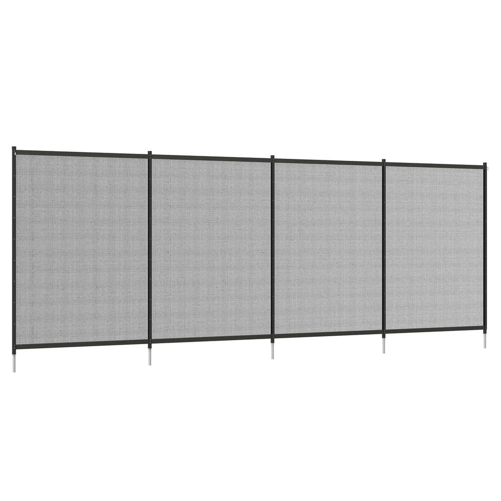 Recinzione di sicurezza per piscina 4 sezioni in alluminio e textilene, robusta per giardino, 365 x 126 cm, nero
