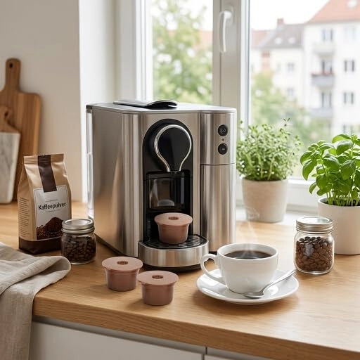 Capsule per caffè, confezione da 3 pezzi, compatibili con Caffitaly, colore marrone, dimensioni 4,5 cm