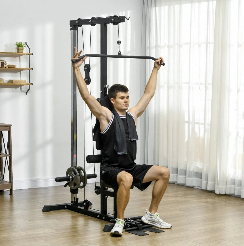 Stazione multifunzione per bodybuilding 140x108x197 cm acciaio nero, 110 kg