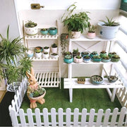 Set di 4 recinzioni decorative in plastica bianca, dimensioni 50x30 cm