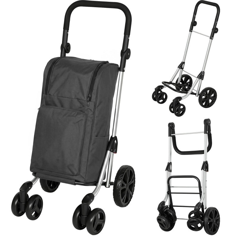 Carrello della spesa pieghevole da 46 l grigio scuro
