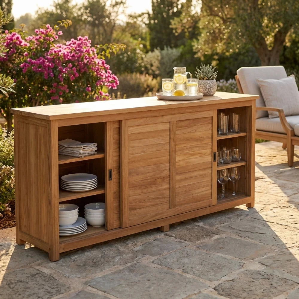 Mobile da Giardino in Legno Teak cm 200x60x90 Julian Marrone