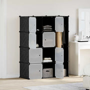 Armadio Modulare con 9 Scomparti 109x36,5x143 cm Nero e Bianco 240497