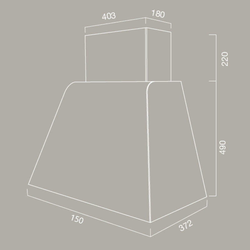 Cappa aspirante BRIO METAL in acciaio inox brunito cm 140