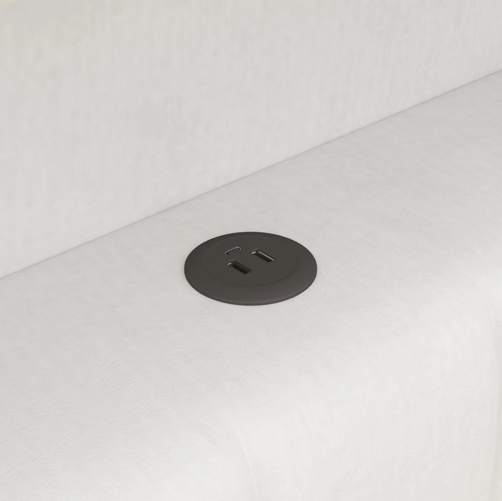 Letto divano imbottito 90 x 200 cm con letto estraibile, 3 cassetti, LED e USB, bianco