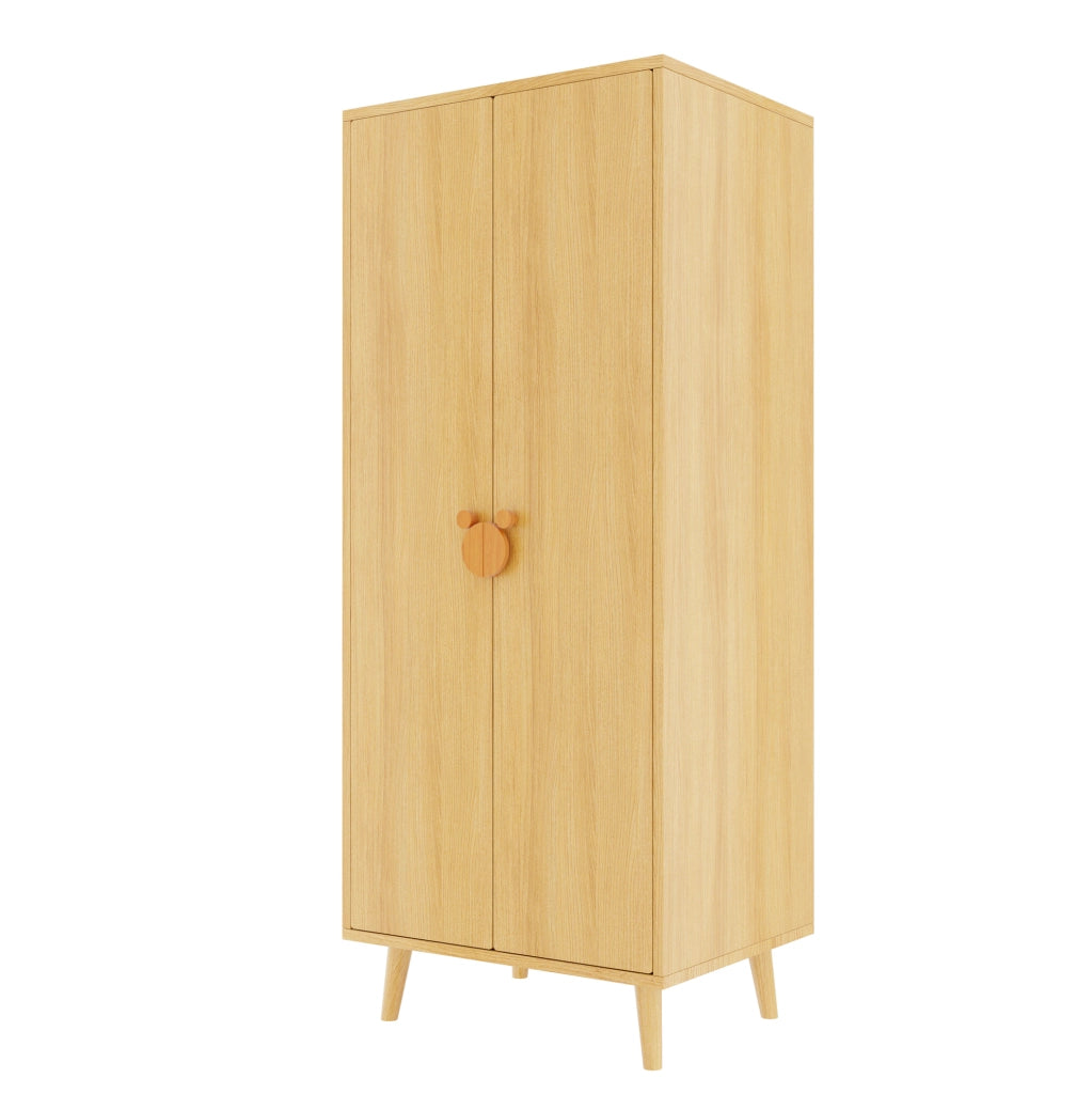 Armadio a due ante 70 x 55 x 170 cm con vano contenitore e piedini rialzati