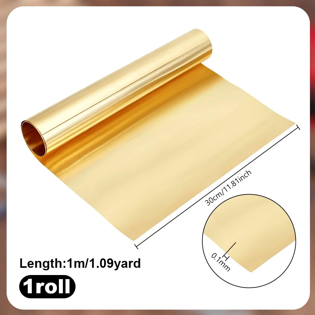 Carta dorata in rotolo, dimensioni 1000 x 300 x 0,1 mm, ideale per progetti fai-da-te
