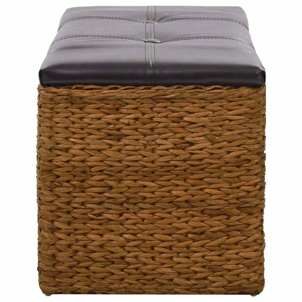 Panca in Giunco con 2 Ceste 71x40x42 cm Marrone