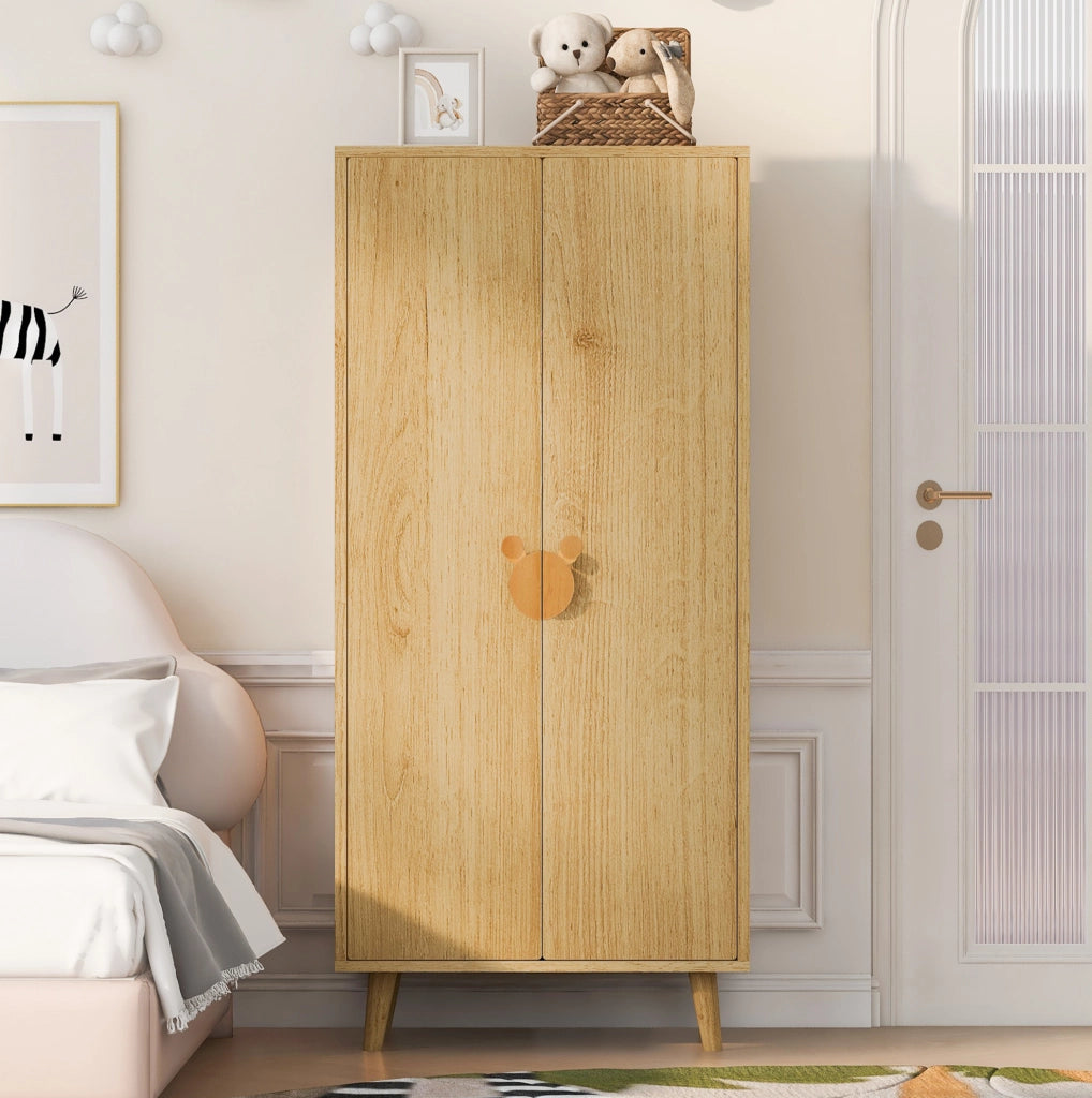Armadio a due ante 70 x 55 x 170 cm con vano contenitore e piedini rialzati