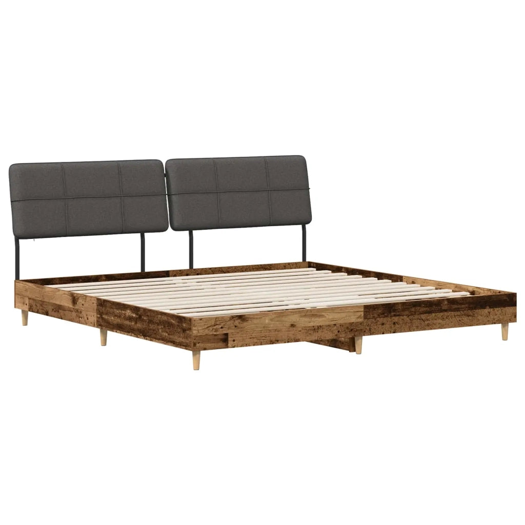 Letto matrimoniale con testiera Legno vecchio e grigio scuro 3440636