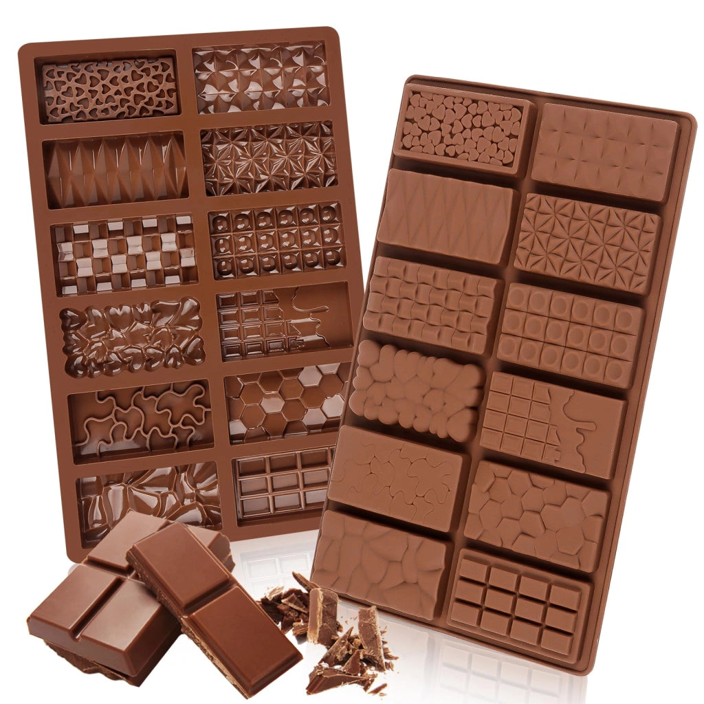 Stampo in silicone per cioccolato, confezione da 2 pezzi, senza BPA, con rivestimento antiaderente, dimensioni 27,4 x 17 cm