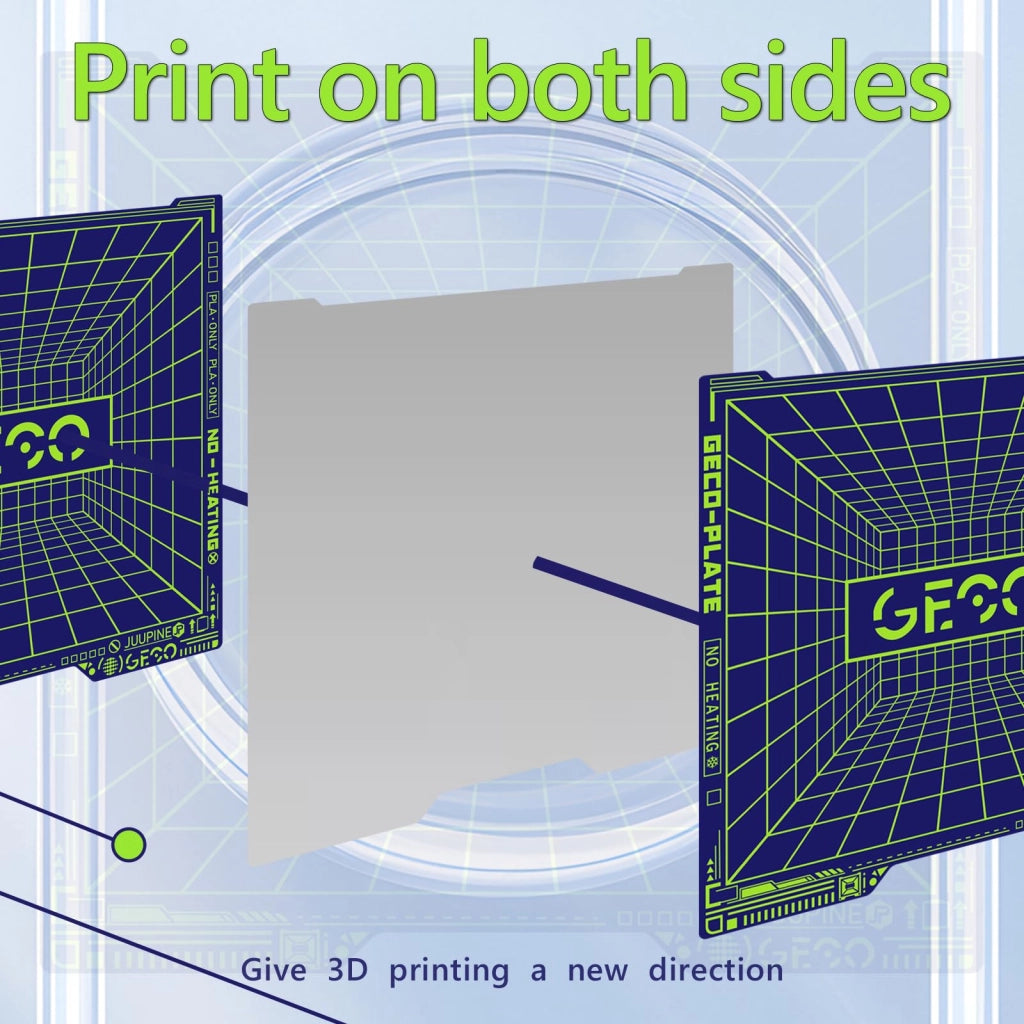 Piattaforma di raffreddamento GECO, dimensioni 350x320 mm, compatibile con stampanti 3D Bambu Lab H2D, adatta per filamenti PLA