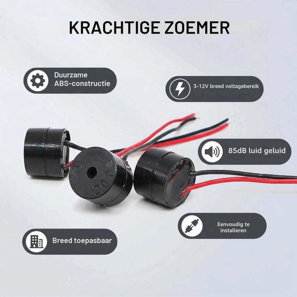 Cicalini elettronici, confezione da 20 pezzi, 3-12 V, 85 dB, in ABS