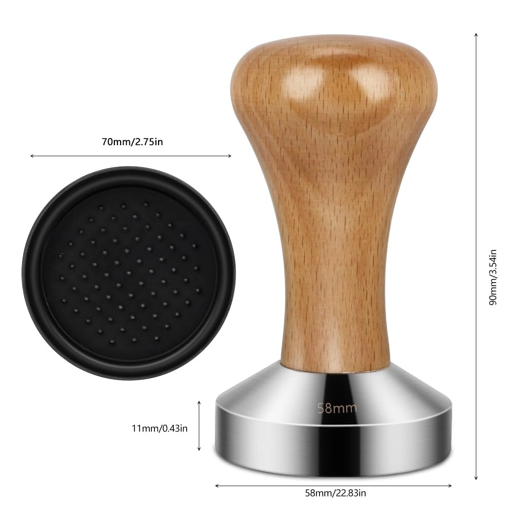 Pressa per espresso da 58 mm, in acciaio inossidabile, per baristi