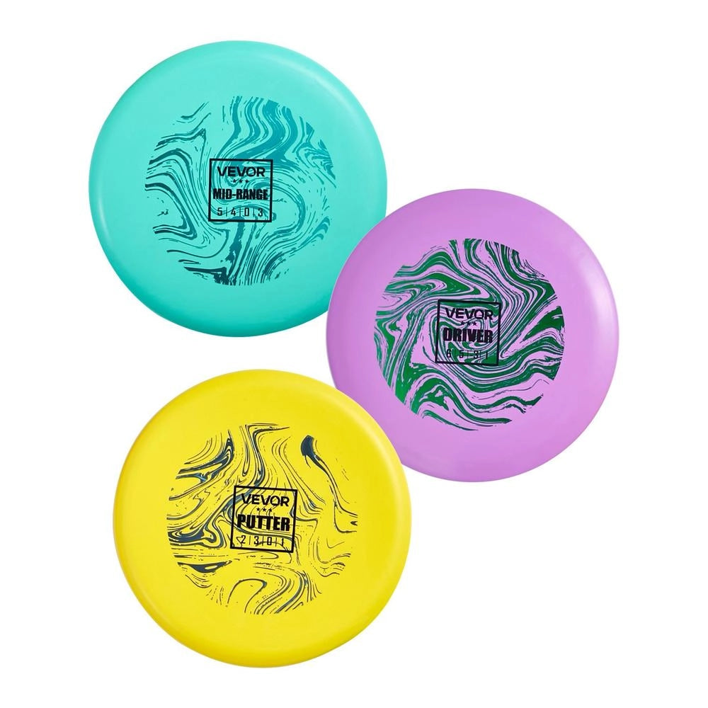 Set Disc Golf 3 Pezzi in TPE Modello SS-DF-001 con Driver Mid-range e Putter Resistente per Giardino e Parco