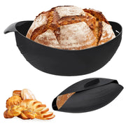 Stampo in silicone per pane, nero, 500 g, forma ovale, dimensioni 24,5 x 9 cm