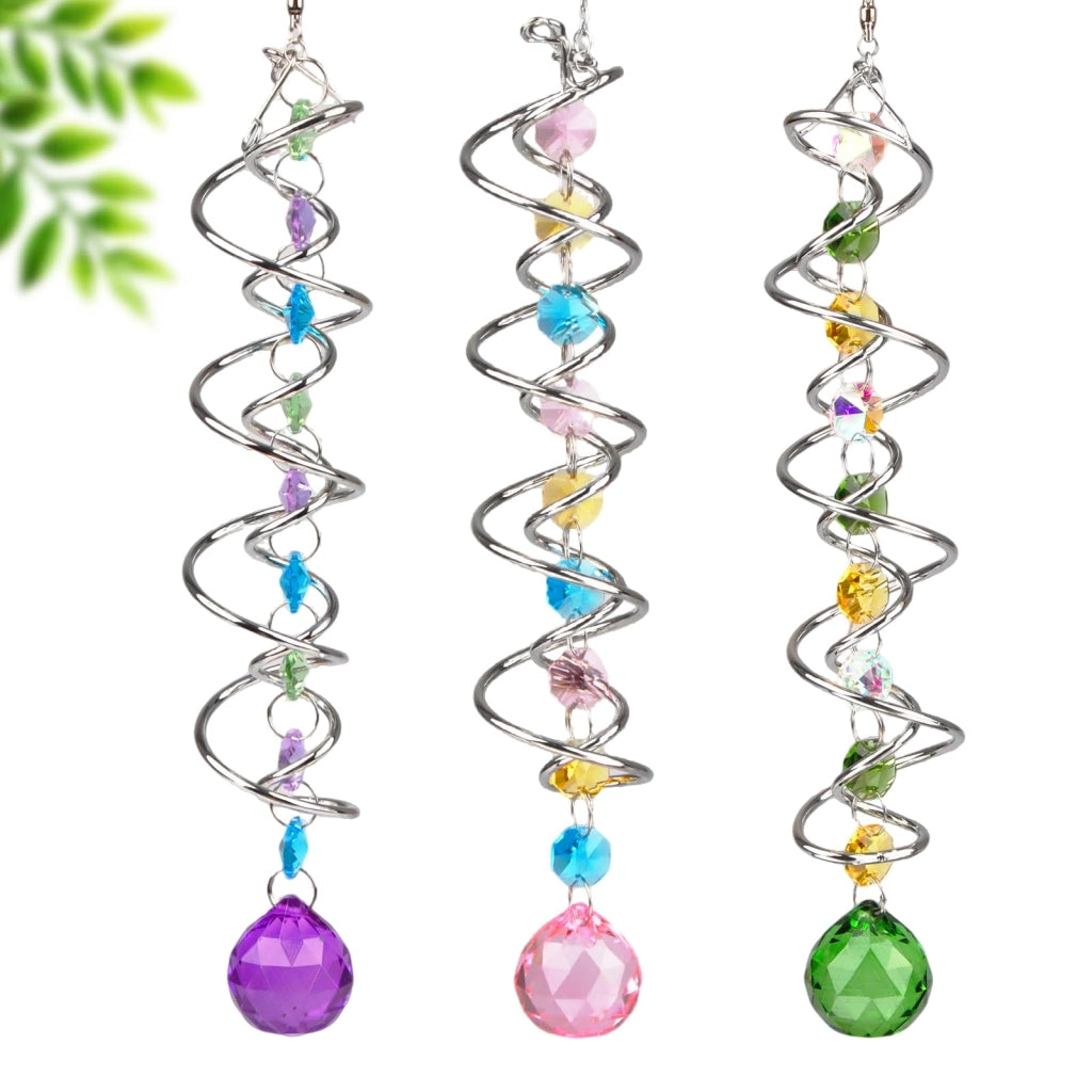 Cristalli sfaccettati sospesi, grandi prismi da finestra, acchiappasole, ornamenti (3 pezzi)