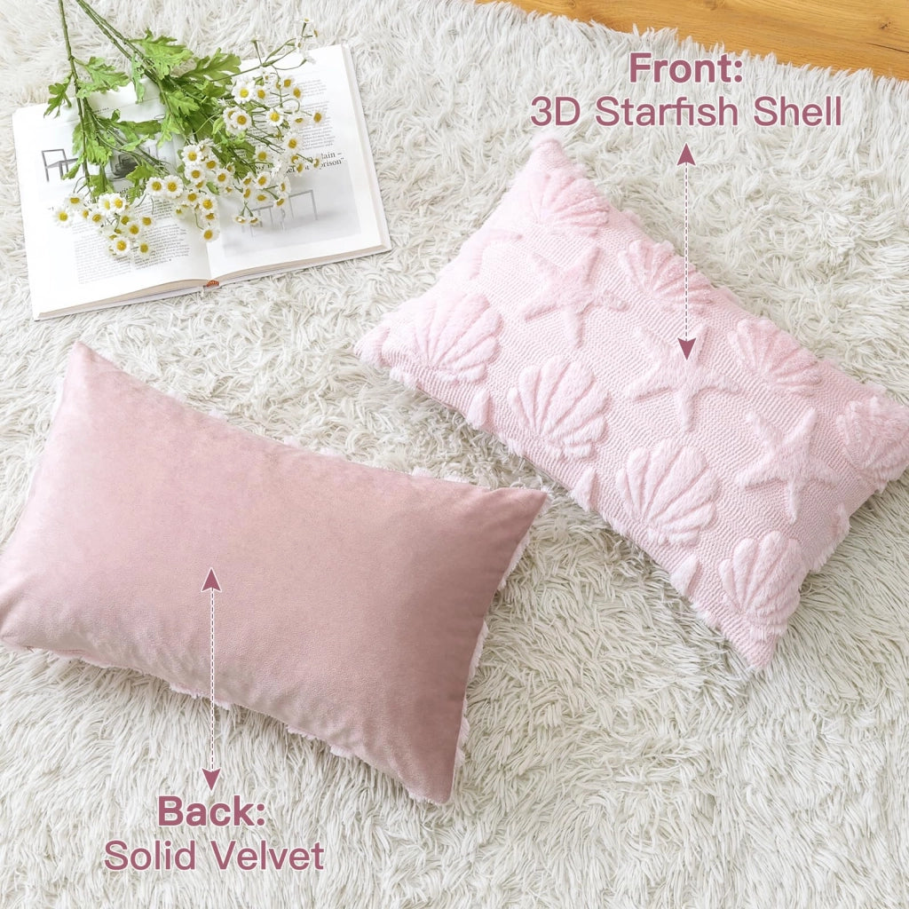 Coperte per cuscini in lana, 2 pezzi, 30x50 cm, rosa