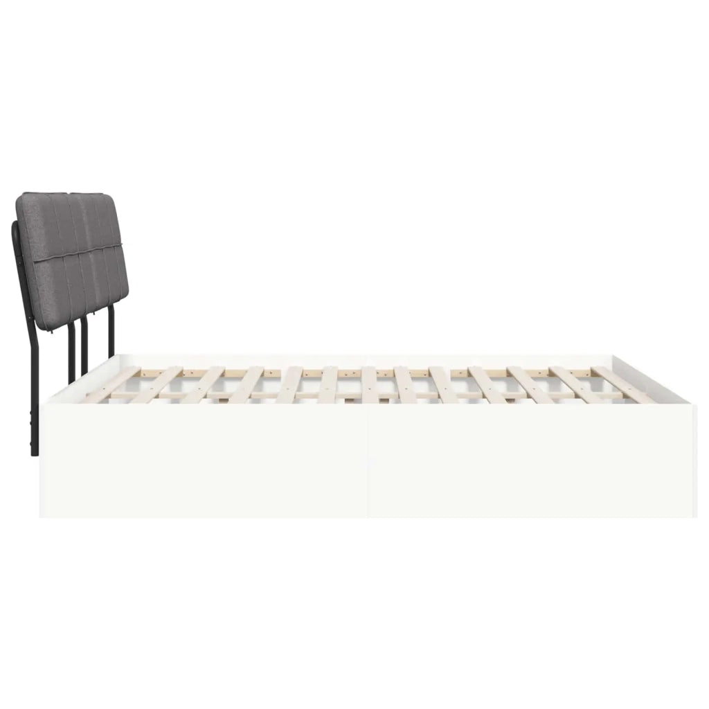 Letto matrimoniale con testiera Bianco e Grigio Chiaro 3440350
