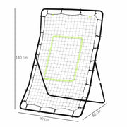 Rebounder da calcio portatile con rete in polietilene, nero
