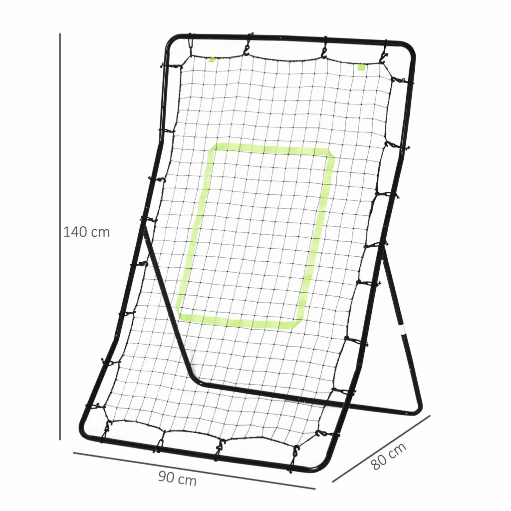 Rebounder da calcio portatile con rete in polietilene, nero