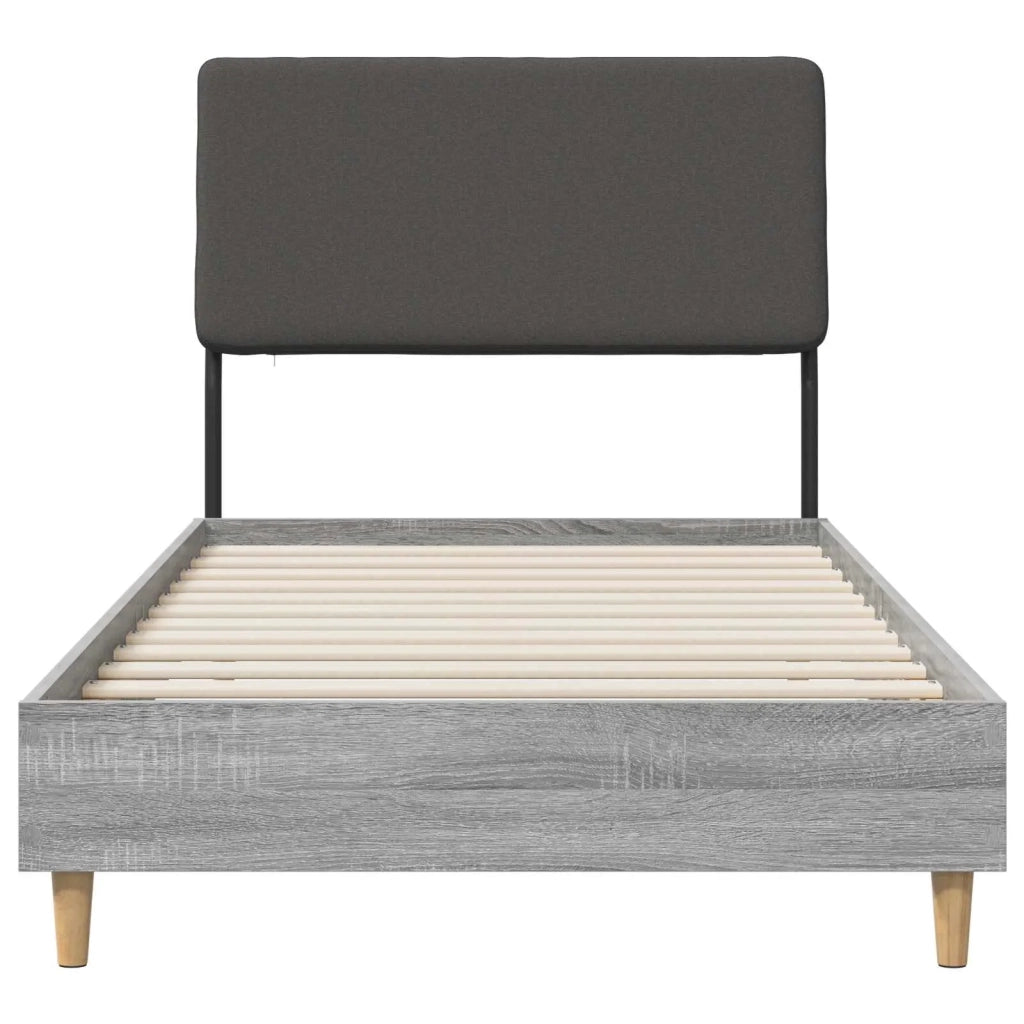 Letto singolo con testiera Grigio Sonoma e grigio scuro 8001850